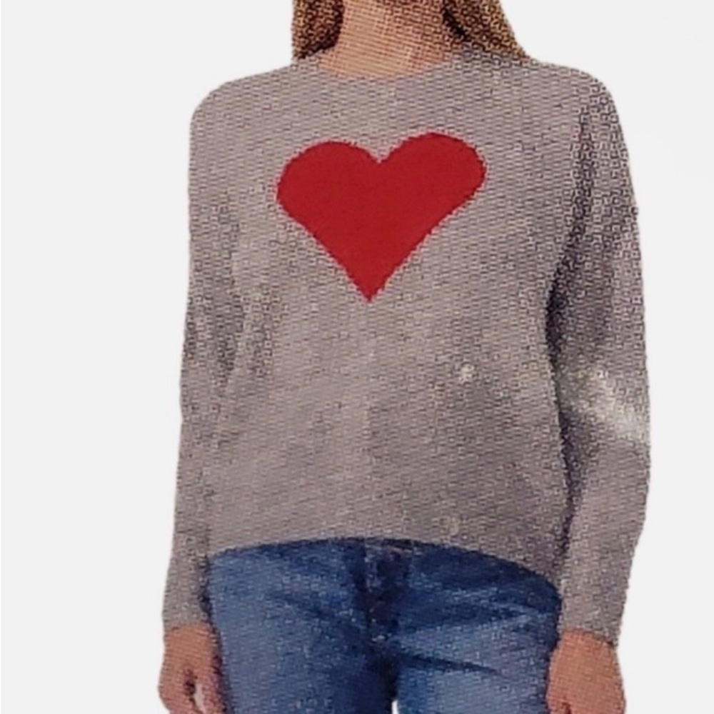 Vince Camuto Gray Sweater with Red Heart